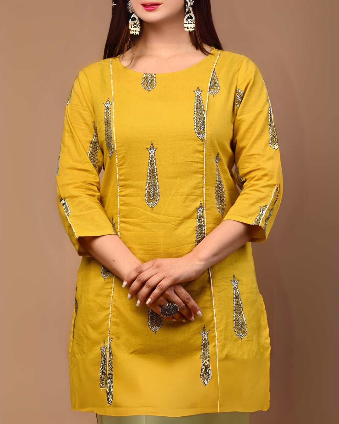 RimeLine Round Neck Straight kurta for women