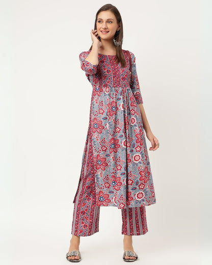 RimeLine Floral Printed Kurta pant set for Women