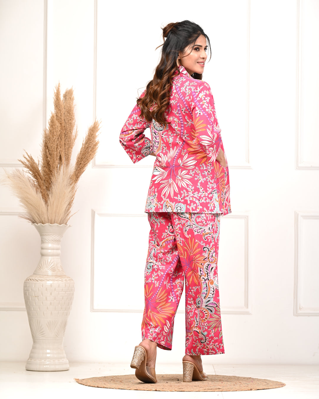 RimeLine Pink  3 pcs Co-ord Set For Women