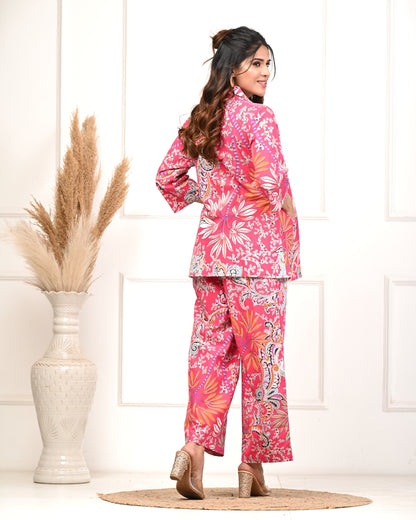 RimeLine Pink  3 pcs Co-ord Set For Women