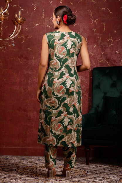 Rimeline Women Ethnic Motifs Printed Pure Cotton Kurta with Trousers & Dupatta