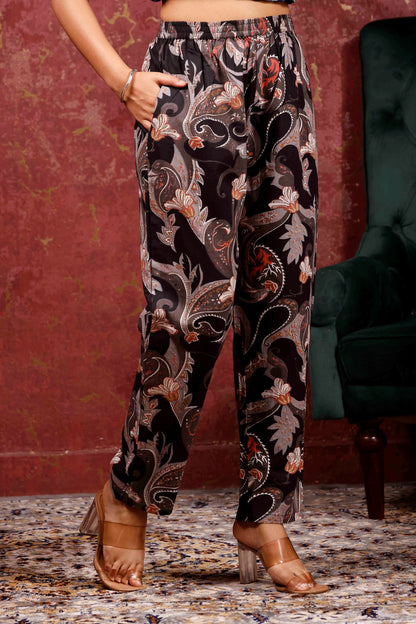 Rimeline Women Paisley Printed Cotton Kurta with Trousers & Dupatta