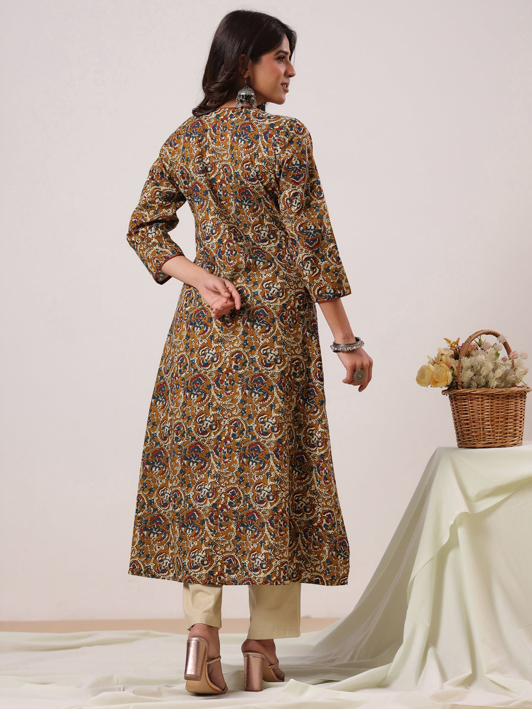 Rimeline Women Ethnic Motifs Printed Floral Kurta