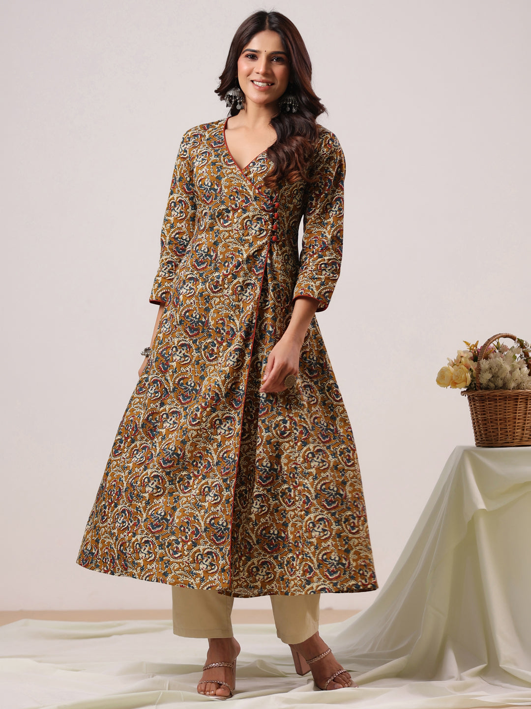 Rimeline Women Ethnic Motifs Printed Floral Kurta