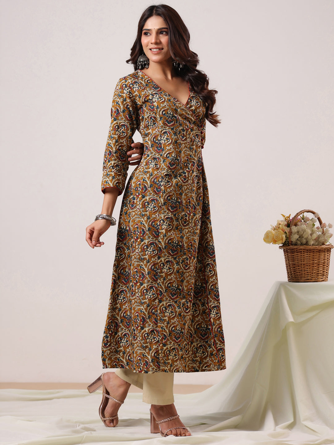 Rimeline Women Ethnic Motifs Printed Floral Kurta