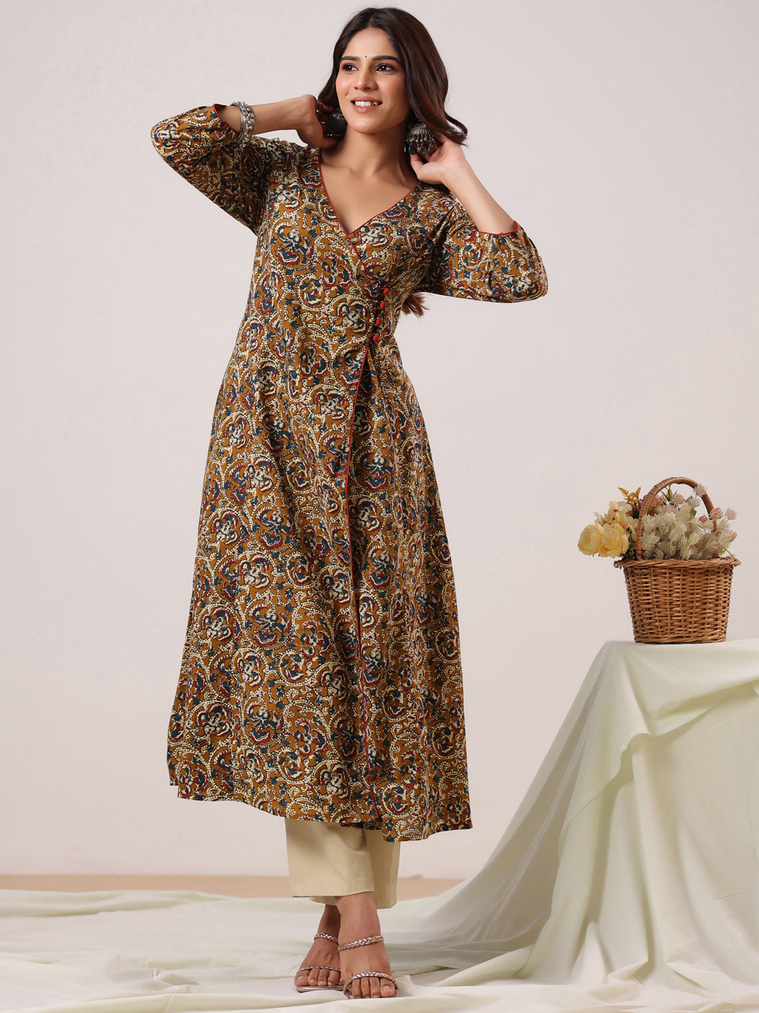 Rimeline Women Ethnic Motifs Printed Floral Kurta