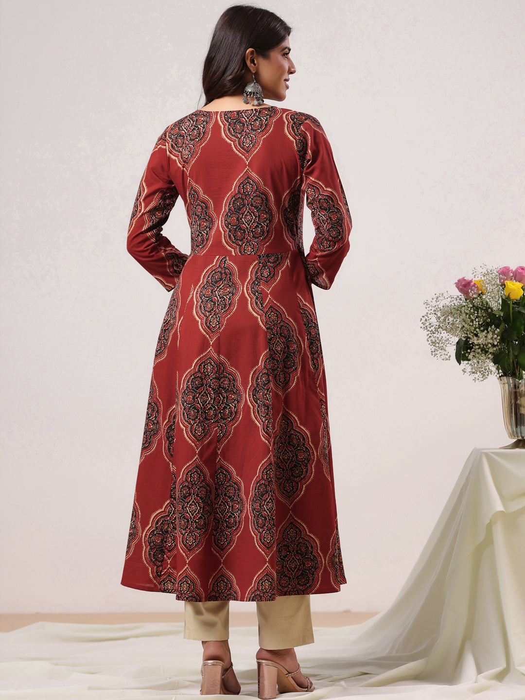 Rimeline Women Ethnic Motifs Printed Floral Kurta