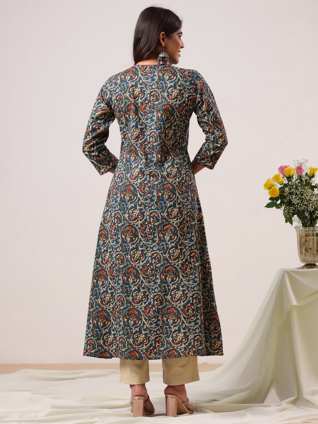 Rimeline Women Ethnic Motifs Printed Floral Kurta