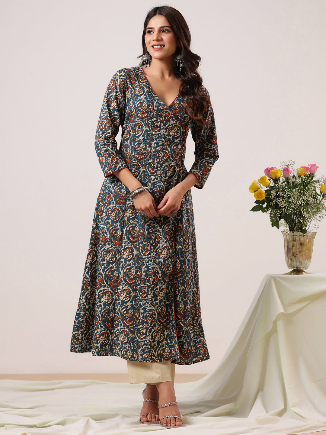 Rimeline Women Ethnic Motifs Printed Floral Kurta