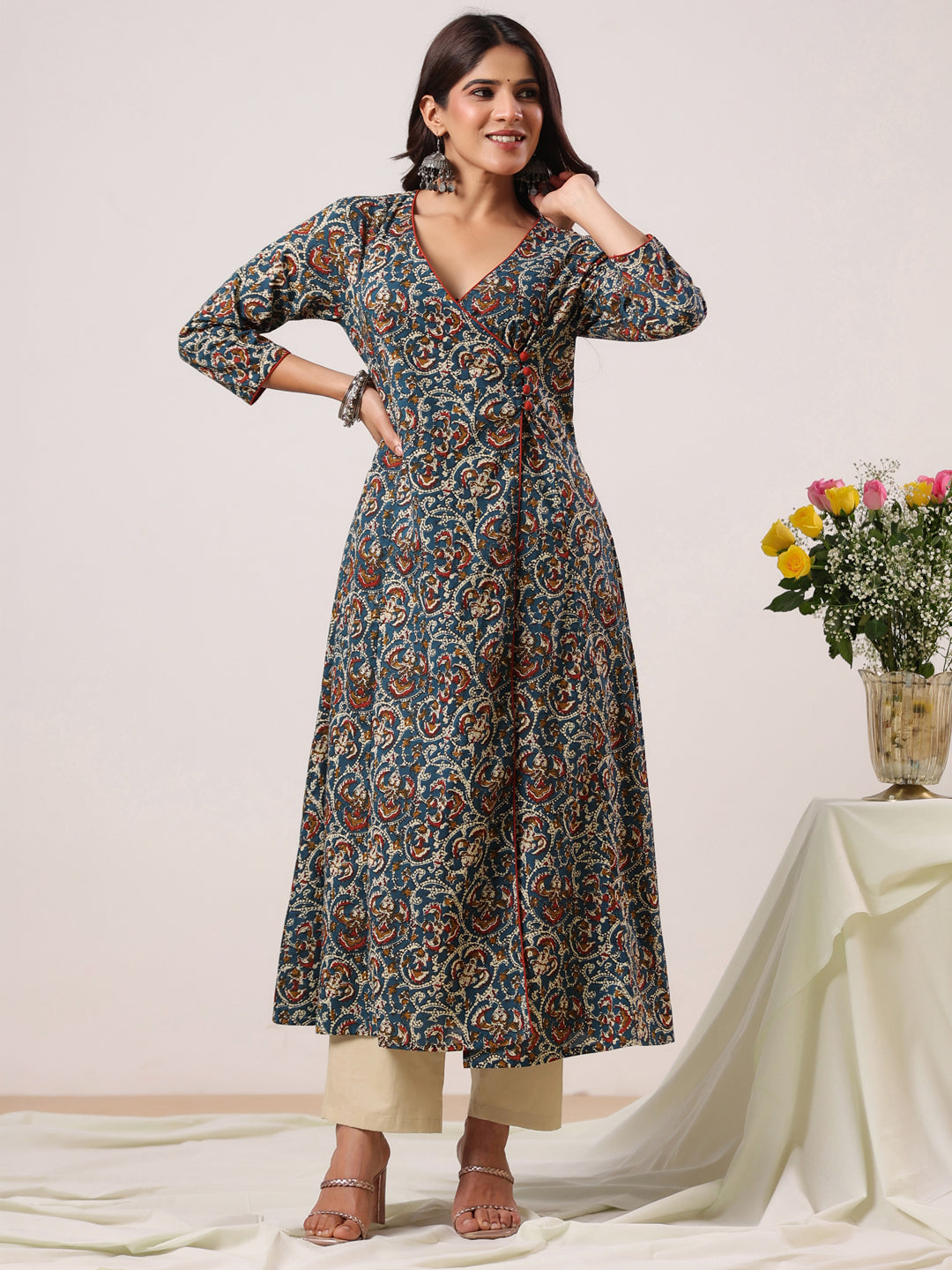 Rimeline Women Ethnic Motifs Printed Floral Kurta