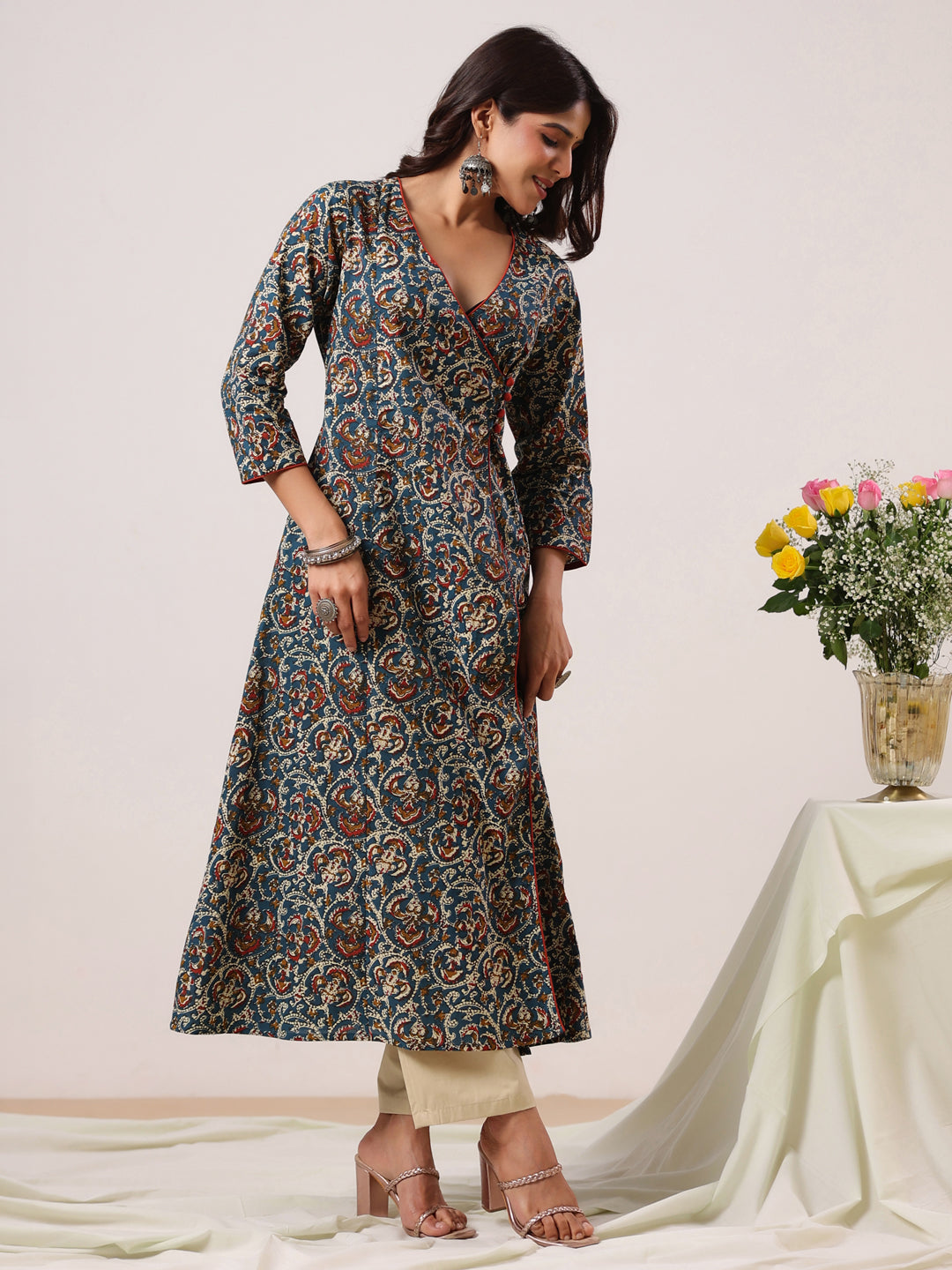 Rimeline Women Ethnic Motifs Printed Floral Kurta
