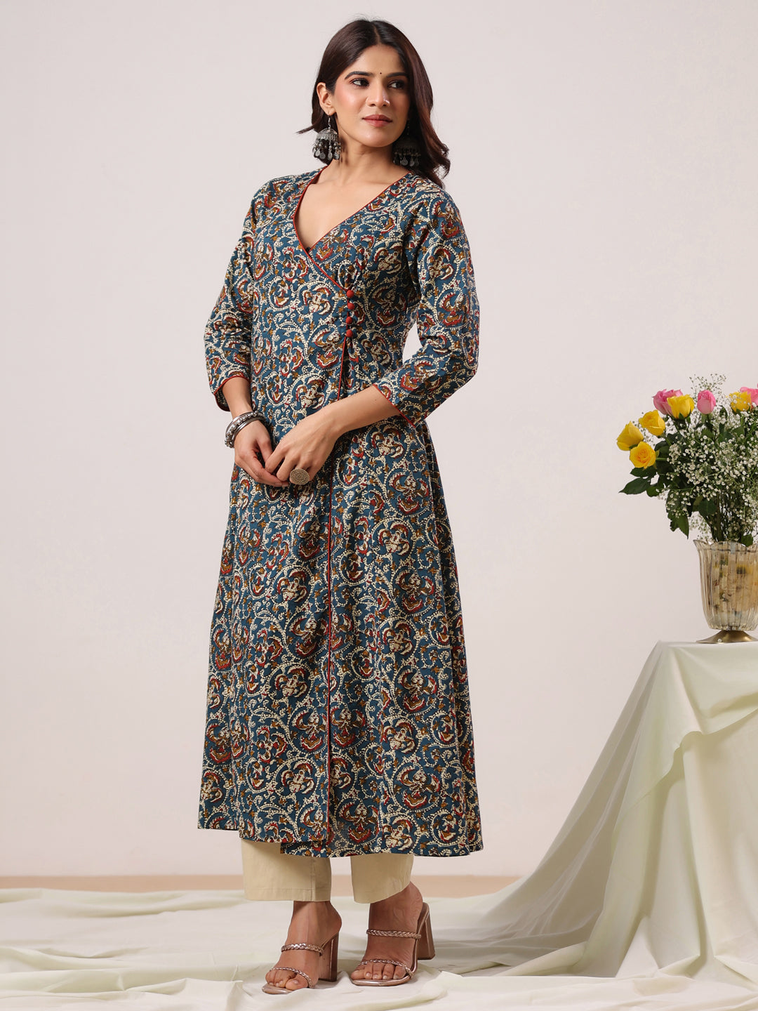 Rimeline Women Ethnic Motifs Printed Floral Kurta