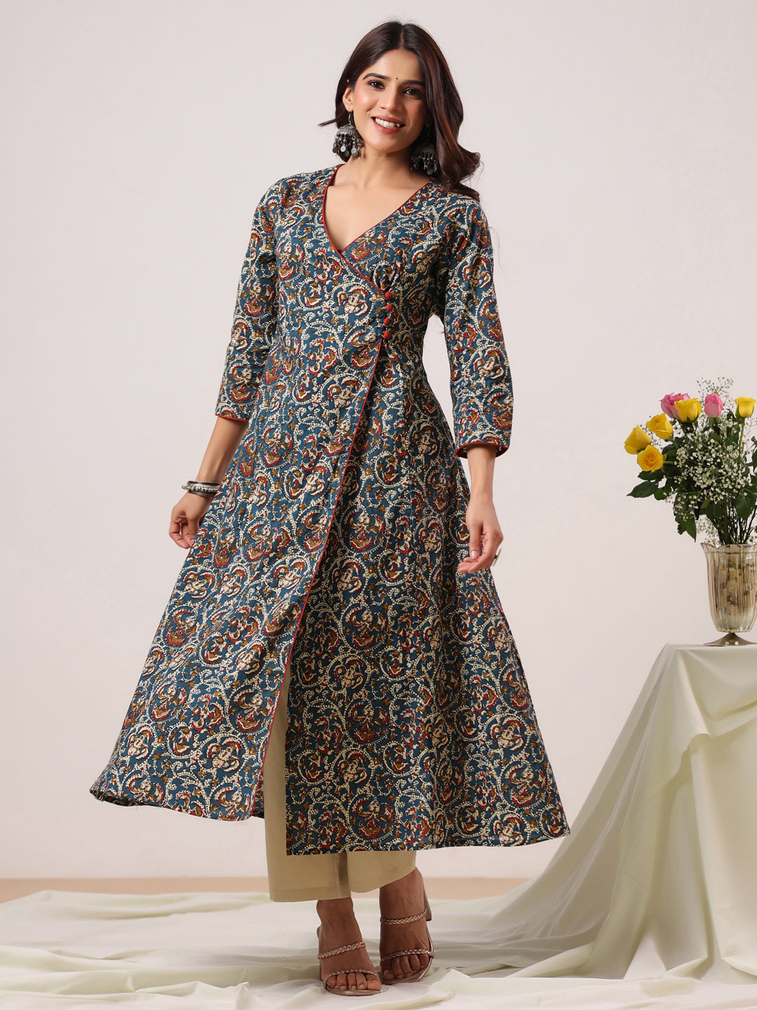 Rimeline Women Ethnic Motifs Printed Floral Kurta