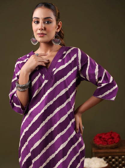 Rimeline Women Ethnic Motifs Printed Fusion Cotton Straight Kurta