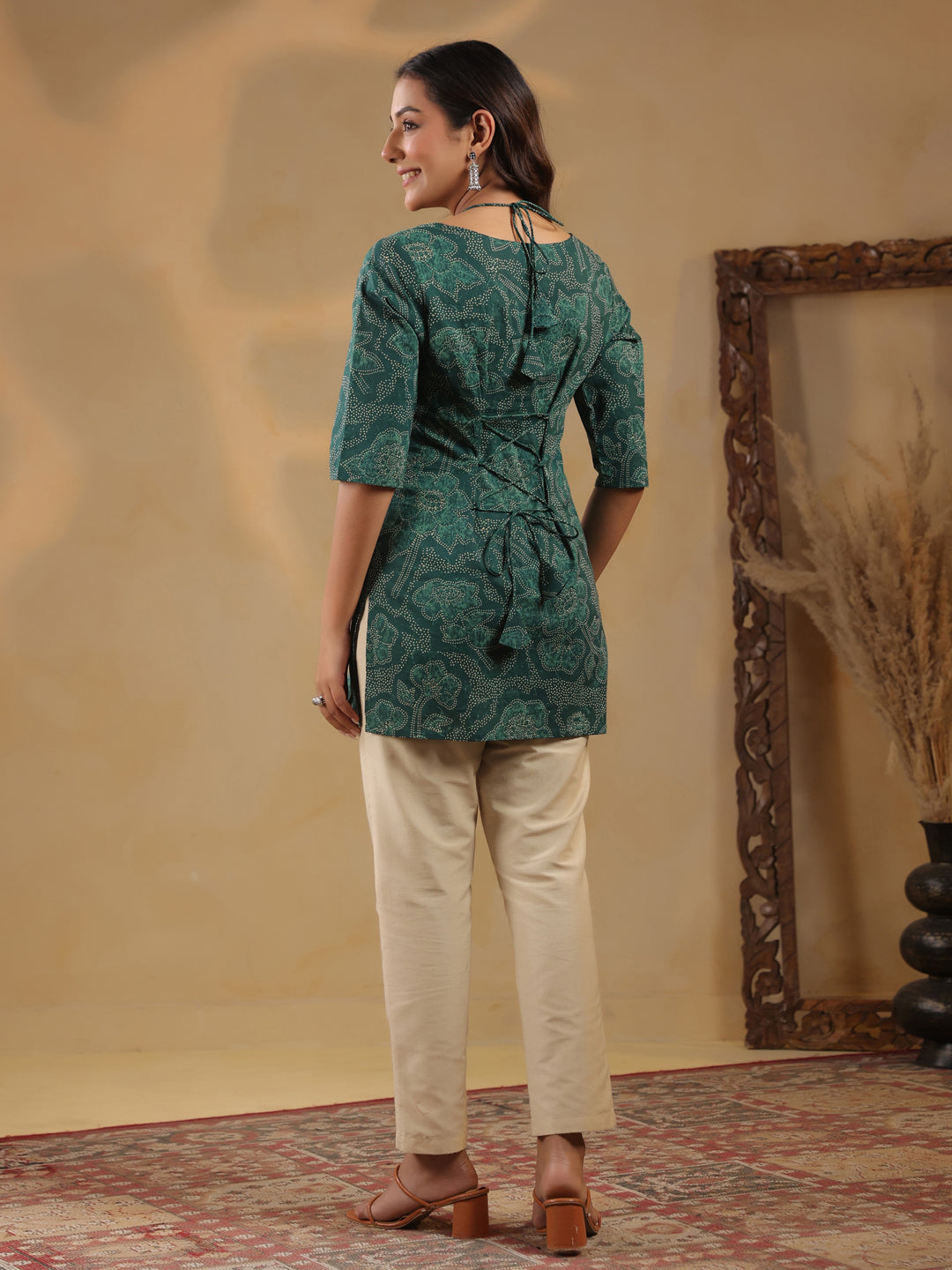 Rimeline Ethnic Motifs Printed Pure Cotton Kurti